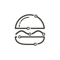 Burger tech vector logo design.