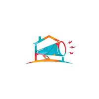 logotipo moderno de publicidad de marketing en el hogar para negocios de éxito. vector