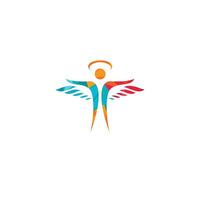 Abstract Angel Vector Logo Design. Represents the Concept of religion, kindness and charity.