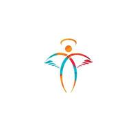 diseño de logotipo de vector de ángel abstracto. representa el concepto de religión, bondad y caridad.