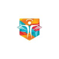 Abstract Angel Vector Logo Design. Represents the Concept of religion, kindness and charity.