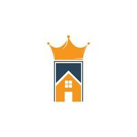 Home king vector logo design. Creative home and crown vector logo design concept.