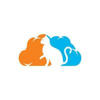 Cloud cat vector logo design.