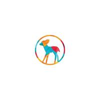 Fawn vector logo design. Cute deer vector logo design.