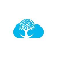 People Cloud Tree Logo Design. Family tree sign and symbol. vector