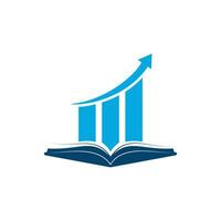 Finance book logo design. Business growth education logo design. vector