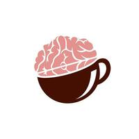 Coffee brain vector logo design.