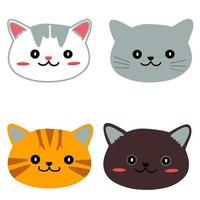 colorful cute cat vector graphic illustration