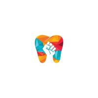 Tooth and fist vector logo design.