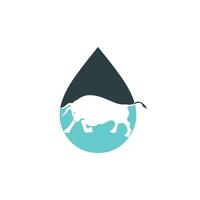 Bull drop shape concept logo design. vector