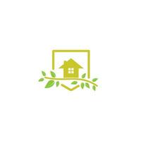 Green Tree Home Logo Template. Universal reversible energy logo concept vector