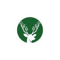 Deer leaf antlers logo design. vector