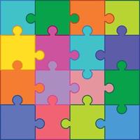 Colourful jigsaw puzzle background vector