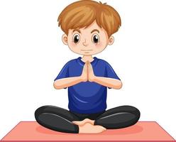 A man doing yoga cartoon character vector