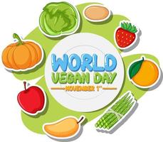 World Vegan Day Banner Design vector