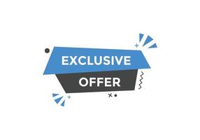 plantilla de signo de etiqueta colorida de oferta exclusiva. banner web de símbolo de oferta exclusiva vector