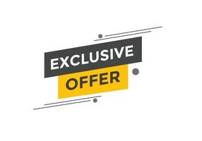 Exclusive offer Colorful label sign template. Exclusive offer symbol web banner vector