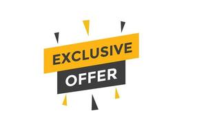 Exclusive offer Colorful label sign template. Exclusive offer symbol web banner vector