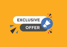 Exclusive offer Colorful label sign template. Exclusive offer symbol web banner vector