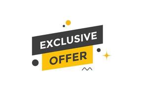 plantilla de signo de etiqueta colorida de oferta exclusiva. banner web de símbolo de oferta exclusiva vector