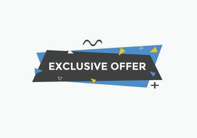 plantilla de signo de etiqueta colorida de oferta exclusiva. banner web de símbolo de oferta exclusiva vector