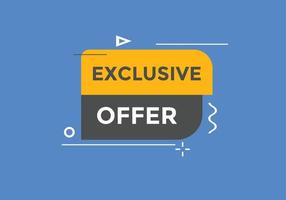 Exclusive offer Colorful label sign template. Exclusive offer symbol web banner vector