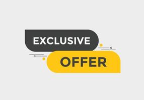 plantilla de signo de etiqueta colorida de oferta exclusiva. banner web de símbolo de oferta exclusiva vector