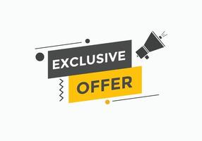 plantilla de signo de etiqueta colorida de oferta exclusiva. banner web de símbolo de oferta exclusiva vector