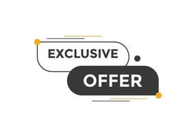 plantilla de signo de etiqueta colorida de oferta exclusiva. banner web de símbolo de oferta exclusiva vector