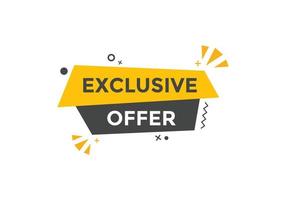 plantilla de signo de etiqueta colorida de oferta exclusiva. banner web de símbolo de oferta exclusiva vector