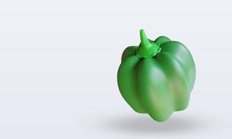 Vista superior de renderizado de pimentón verde vegetal 3d foto