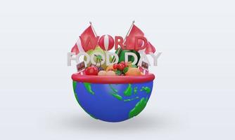 3d día mundial de la alimentación perú renderizado vista frontal foto
