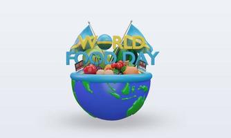 3d World Food Day Rwanda rendering front view photo