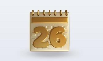 3d Calendar twenty six photo