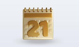 3d Calendar twenty one photo