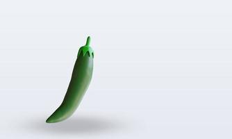 3d Vegetable Green Chillies rendering left view photo