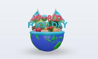 3d World Food Day Azerbaijan rendering front view photo