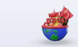 3d día mundial de la alimentación china renderizado vista derecha foto