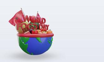 3d World Food Day Morocco rendering left view photo