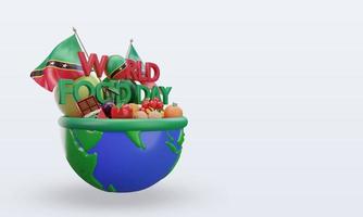 3d World Food Day St Kitts and Nevis rendering left view photo