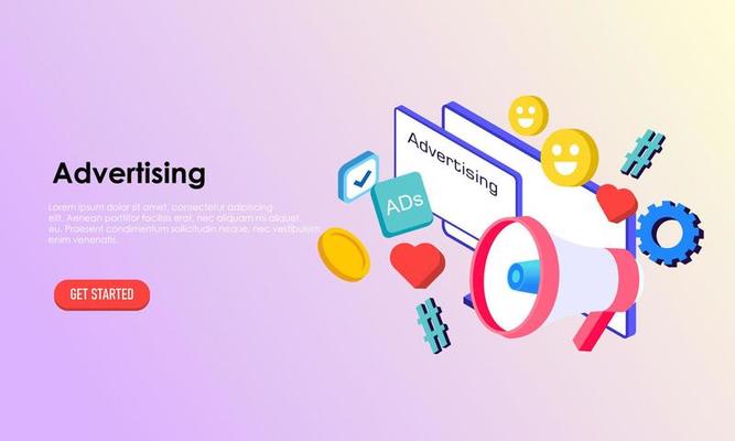 Mobile advertising, social media campaign, digital marketing concept illustration