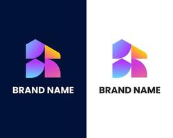 letter r and b mark modern logo design template vector