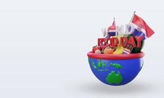 3d día mundial de la alimentación croacia renderizado vista derecha foto