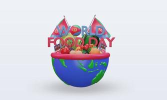 Vista frontal de la representación de eritrea del día mundial de la alimentación en 3d foto