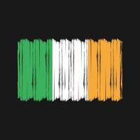 Ireland Flag Brush Vector. National Flag Brush Vector Design