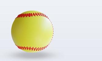 Vista izquierda de renderizado de softbol de pelota deportiva 3d foto