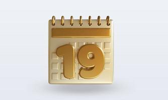 3d Calendar nineteen photo