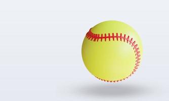 Vista superior de renderizado de softbol de pelota de deporte 3d foto