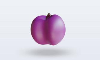 3d Fruits Plum rendering front view photo