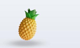 Vista izquierda de renderizado de piña de frutas 3d foto